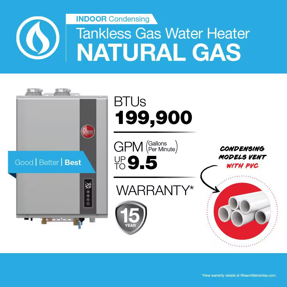 Rheem Performance 9.5 GPM Tankless Gas Water Heater